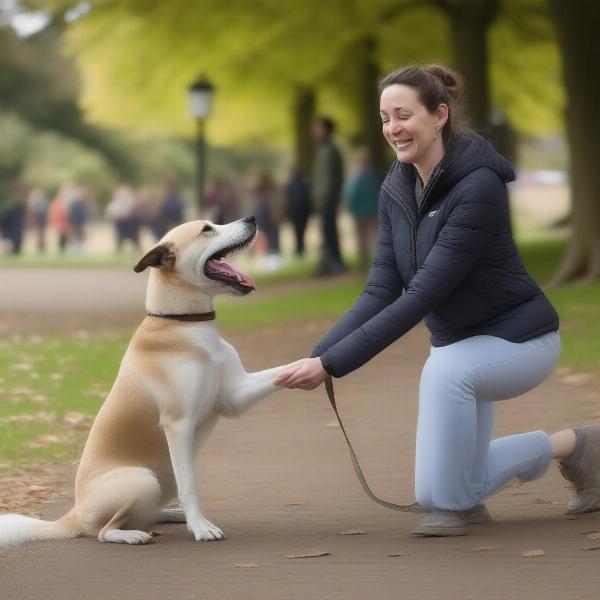 Dog Walker Meeting Dog in Stoke-on-Trent