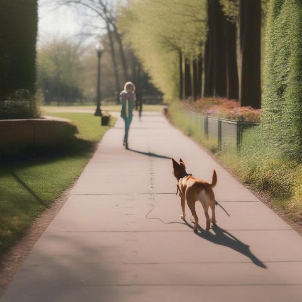 Dog Walking on Designated Path