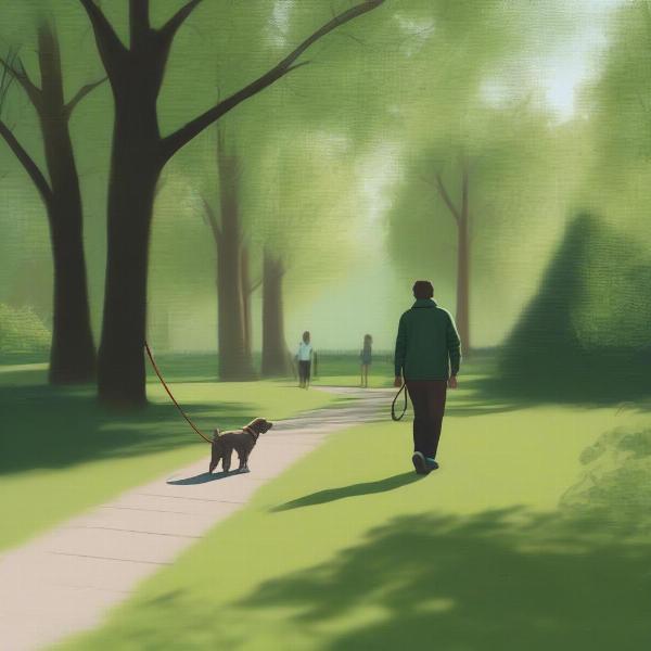 Dog Walking in a Park