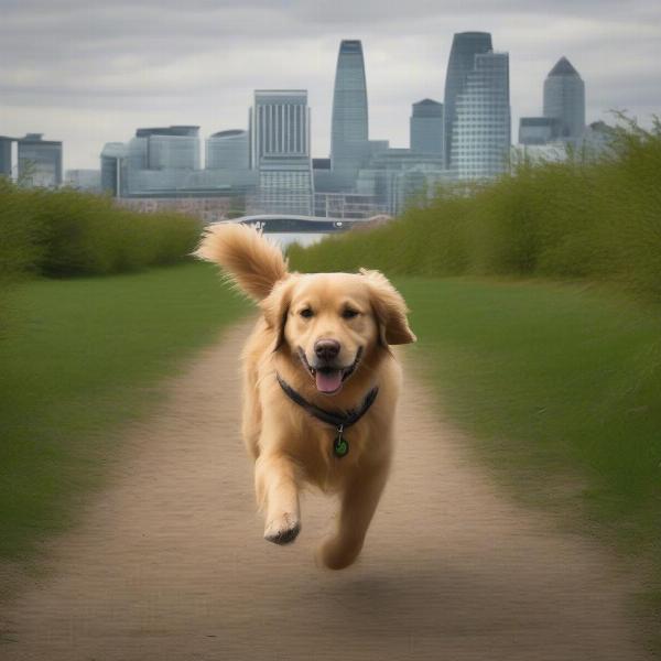 Dog Walking in Mudchute Park, Isle of Dogs