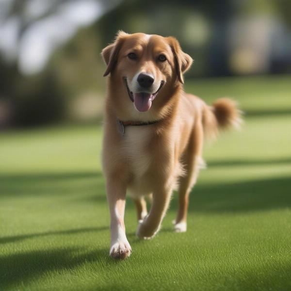 Dog Walking on Safe Grass