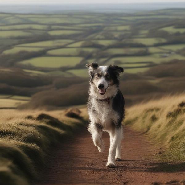 Dog Walking in the Quantock Hills, Somerset