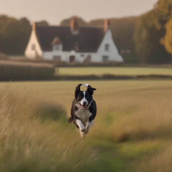 Dog walking in the Suffolk countryside