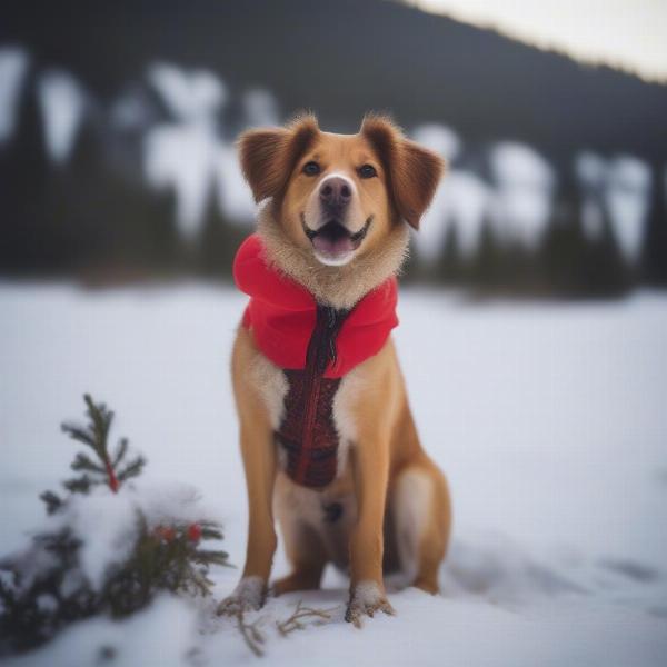 Dog Wearing Boots in Winter Canada