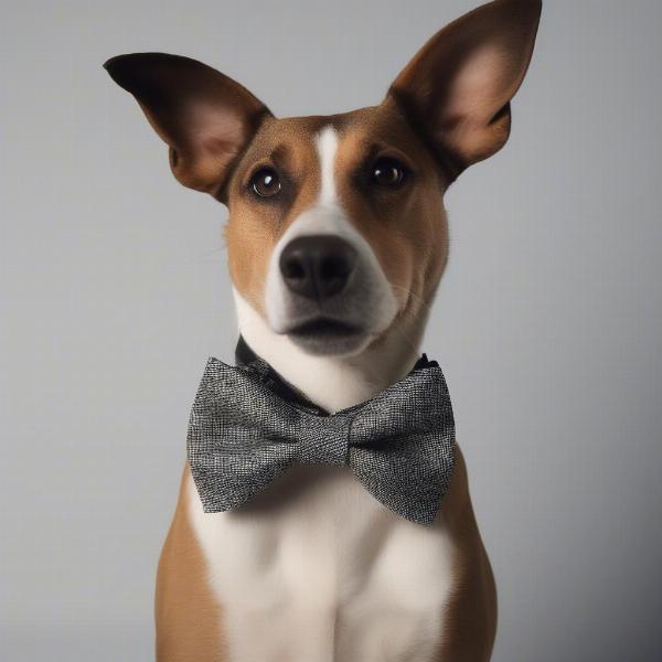 Dog Wearing a Bow Tie Collar