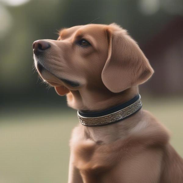 Dog Wearing a Choker Collar