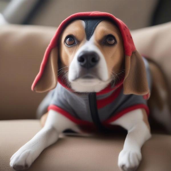 Dog Wearing a Comfortable Spider Costume