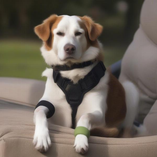 Dog Comfortably Wearing an Elbow Splint