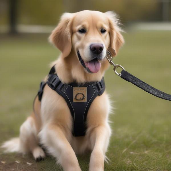 Dog Wearing a Harness