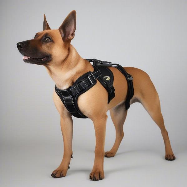 Dog Wearing a Harness Safely