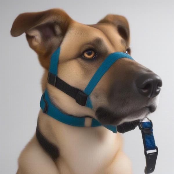 Dog with a head halter