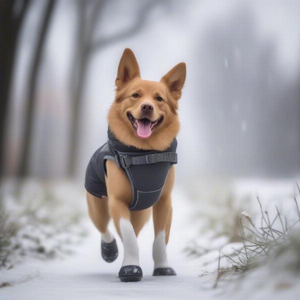 Dog Wearing Protective Booties