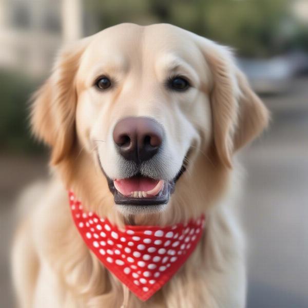 Dog wearing a stylish bandana