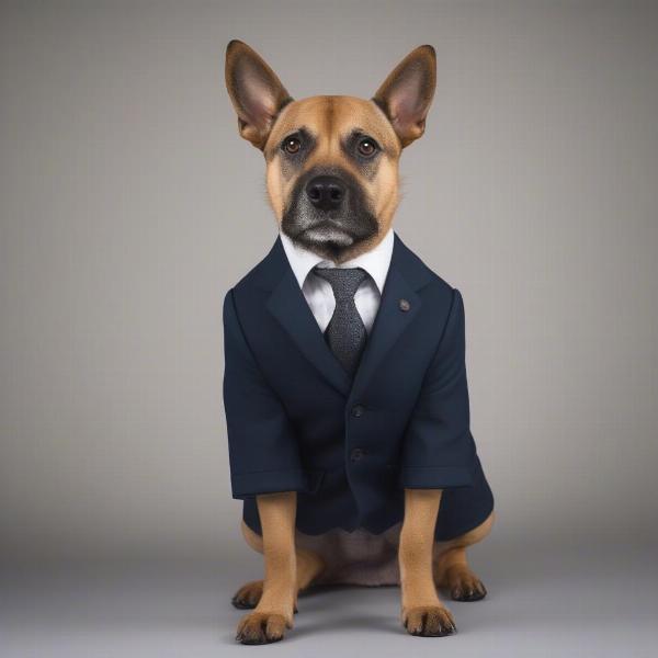 Dog Wearing a Suit Comfortably