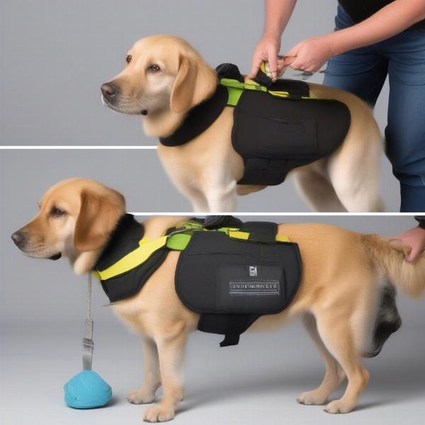 Properly fitting a weighted vest on a dog