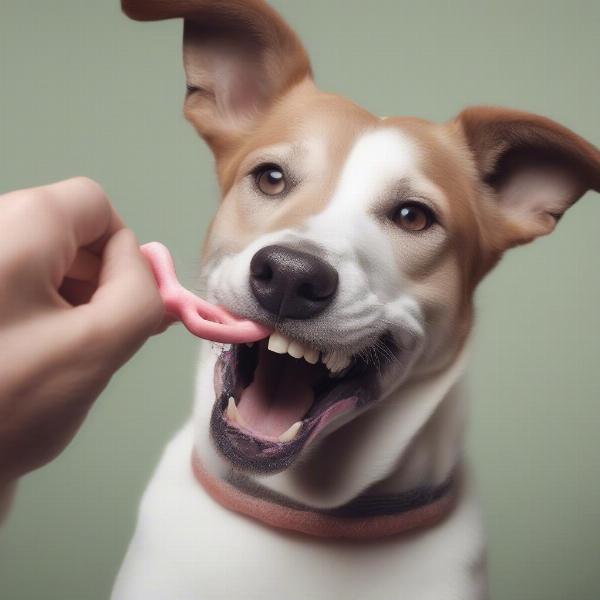 Dog with a Dental Chew