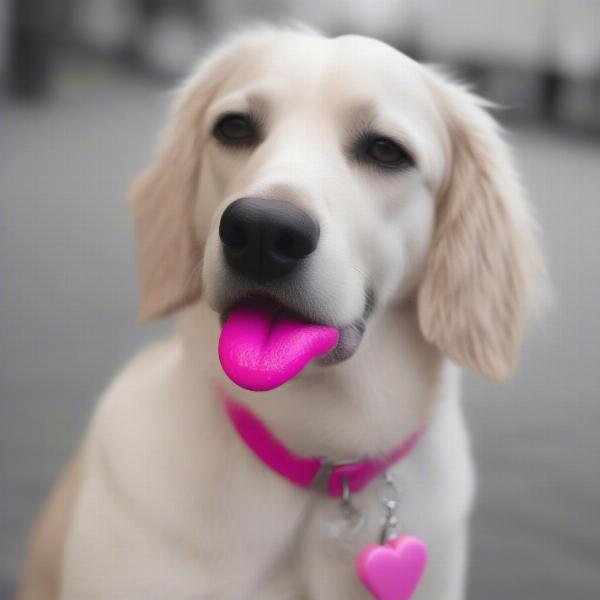 Dog with pink lips