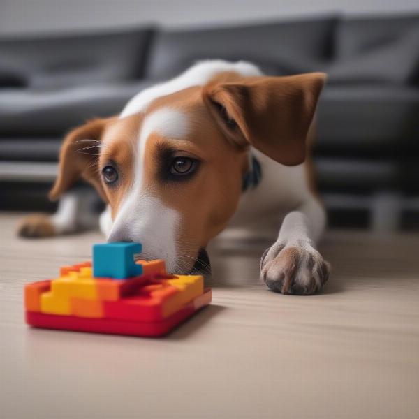 Dog with a Puzzle Toy