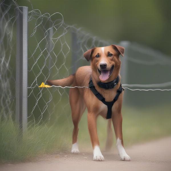 Dog with Shock Collar Near Boundary