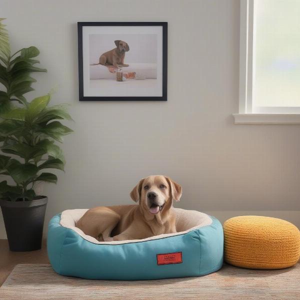 A designated dog zone with washable bedding to contain shedding and potential accidents.