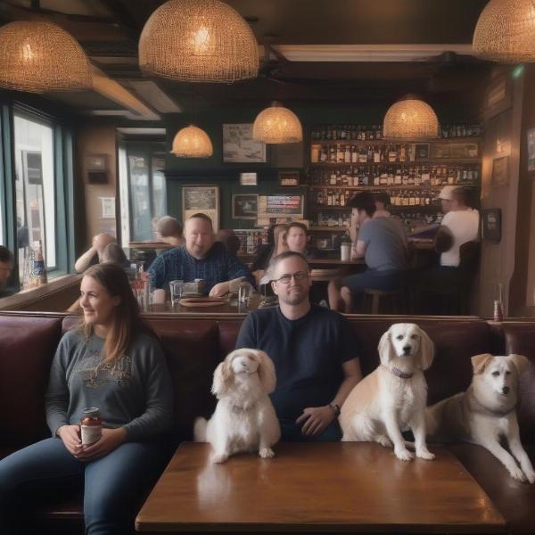 Dogs at The Eagle pub in Cambridge