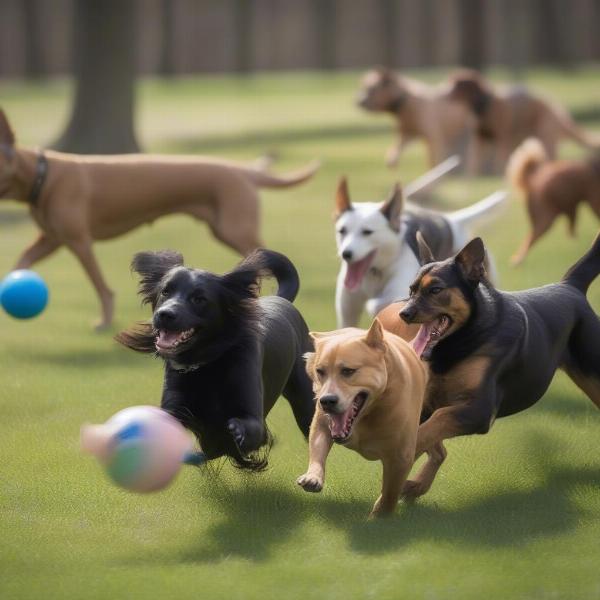 Dogs Playing at Salem Woods Dog Park