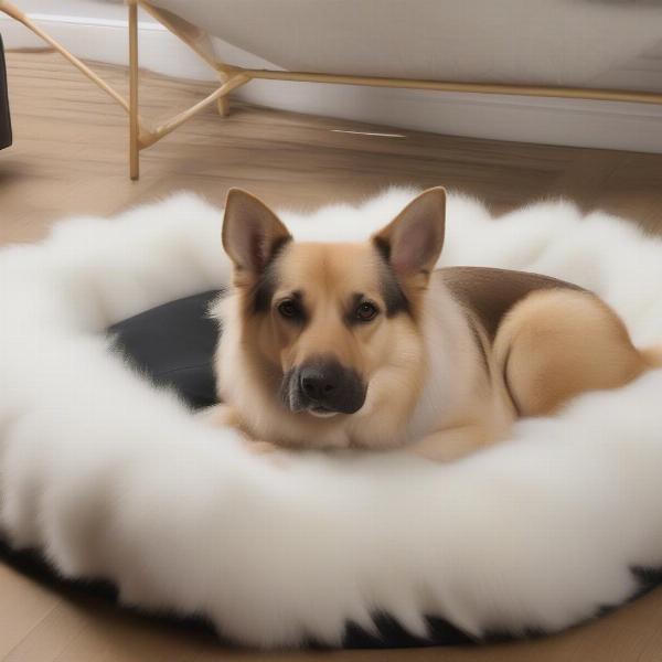 Durable Faux Fur Dog Bed for Chewers