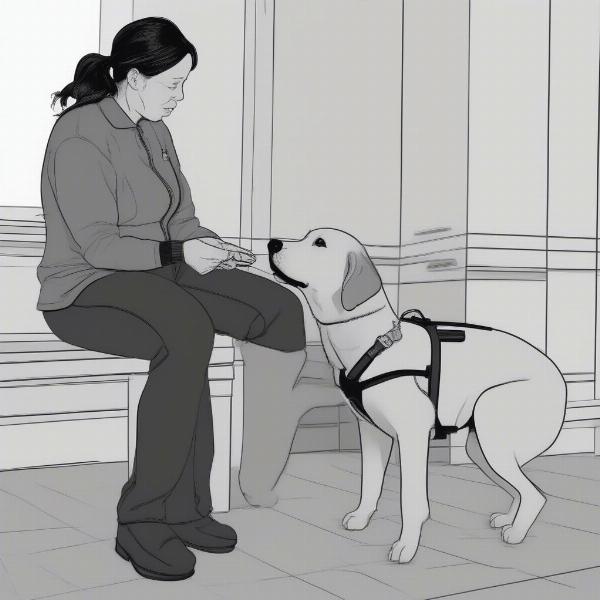 Dysautonomia Service Dog Alerting its Handler