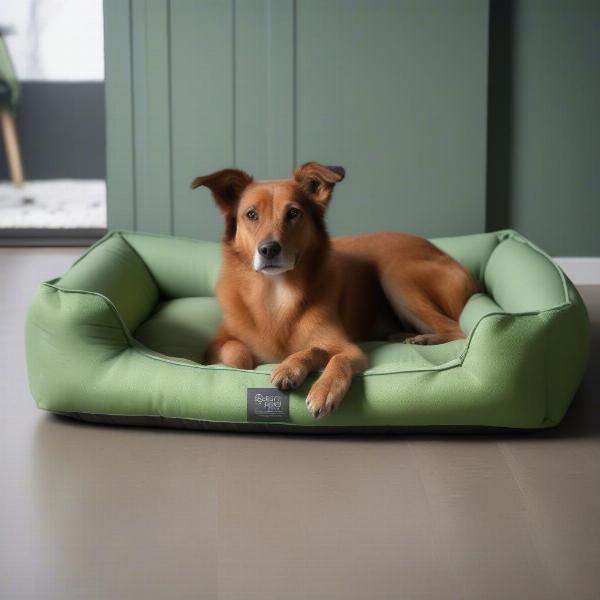 Eco-friendly dog bed made from recycled materials