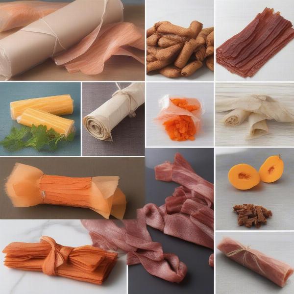 Edible gift wrap options for dogs, including bacon-based, fruit-leather, and vegetable-based wraps.