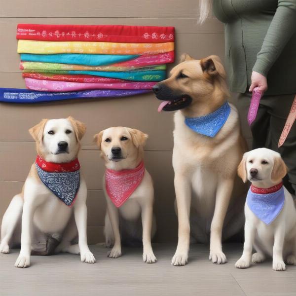 Embroidered Dog Bandana Sizes