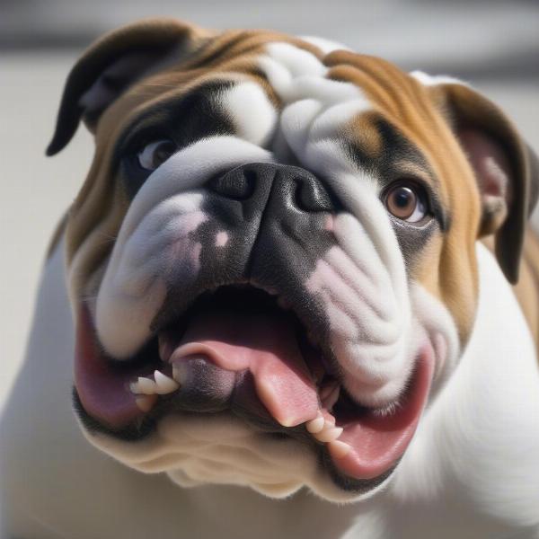 English Bulldog showing a prominent underbite