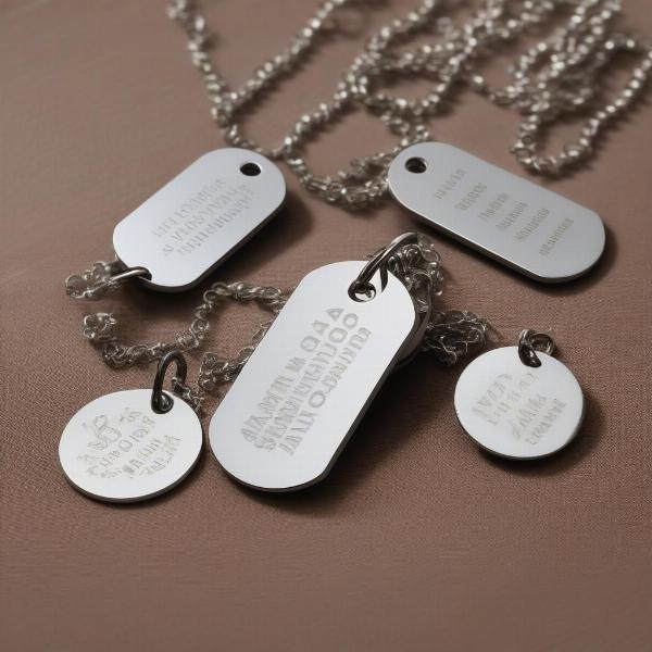 Examples of Engraved Red Dingo Dog Tags