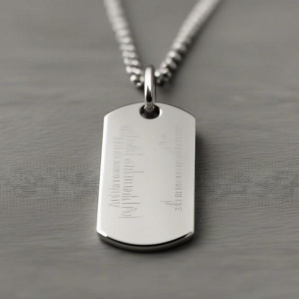 Engraved White Gold Dog Tag