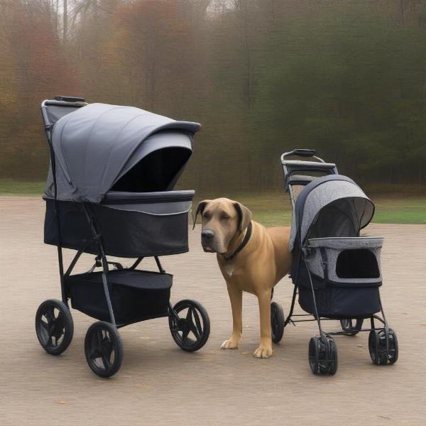 Comparing sizes of extra large dog strollers