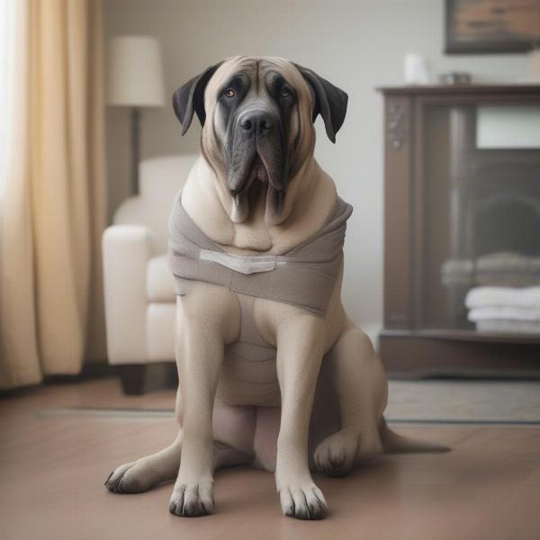 Extra Large Dog Wearing Diapers