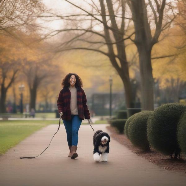 F1 dog enjoying time with its owner