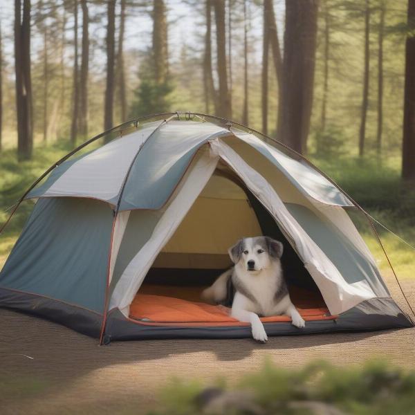 Family Tent with Dog