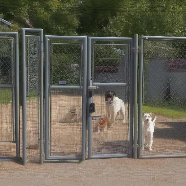 Double-gated entry at Fife secure dog park