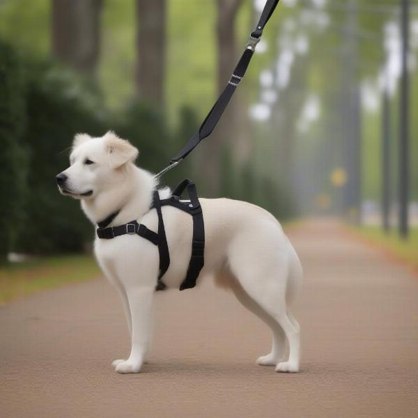 Dog wearing a figure 8 harness