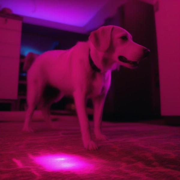 Finding hidden dog pee stains with a blacklight