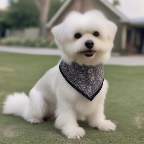 A perfectly groomed dog posing proudly after a mobile grooming session.