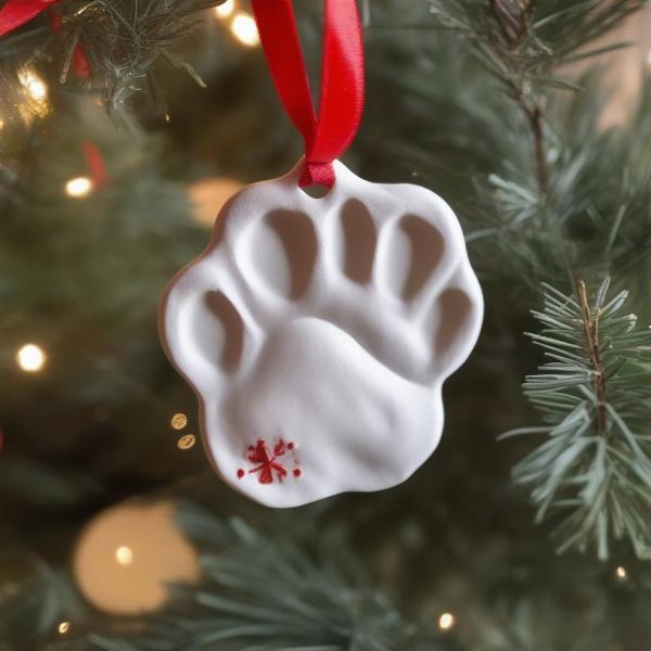 Dog's First Christmas Paw Print Ornament