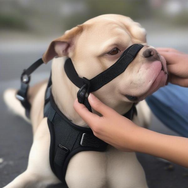 Properly fitting a helpemup dog harness on a dog