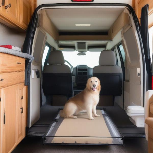 Folding Dog Ramp for RV Storage