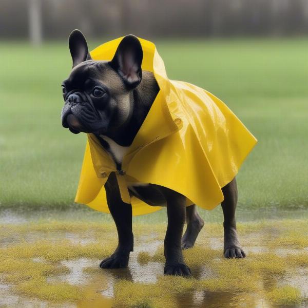 French Bulldog in a Raincoat