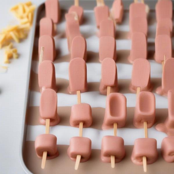 Frozen hot dog pops for dogs