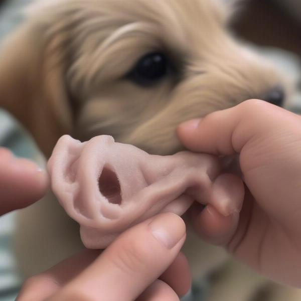 Frozen Pork Ear for Teething Puppy