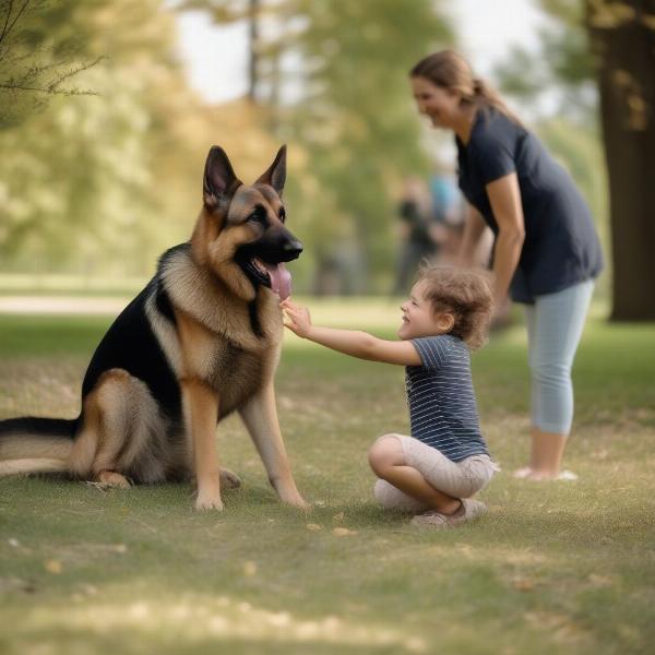 German Shepherd Dog with Family in Ontario