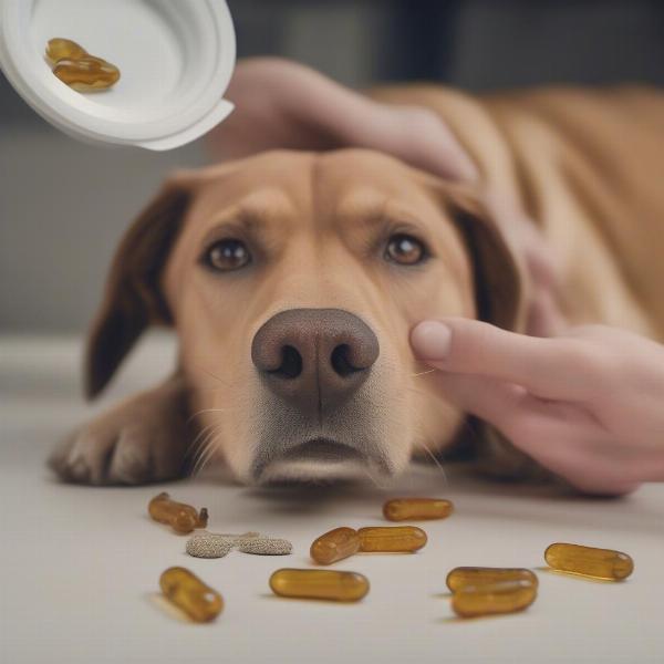 Administering Cod Liver Oil Capsules to a Dog